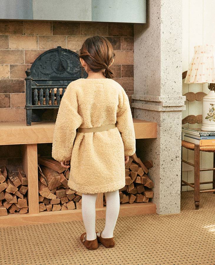 Mila Teddy Coat with Belted Mini Bag-Coat - Kids-ToTo Heros-ToTo Heros l Premium Children&#x27;s Clothing
