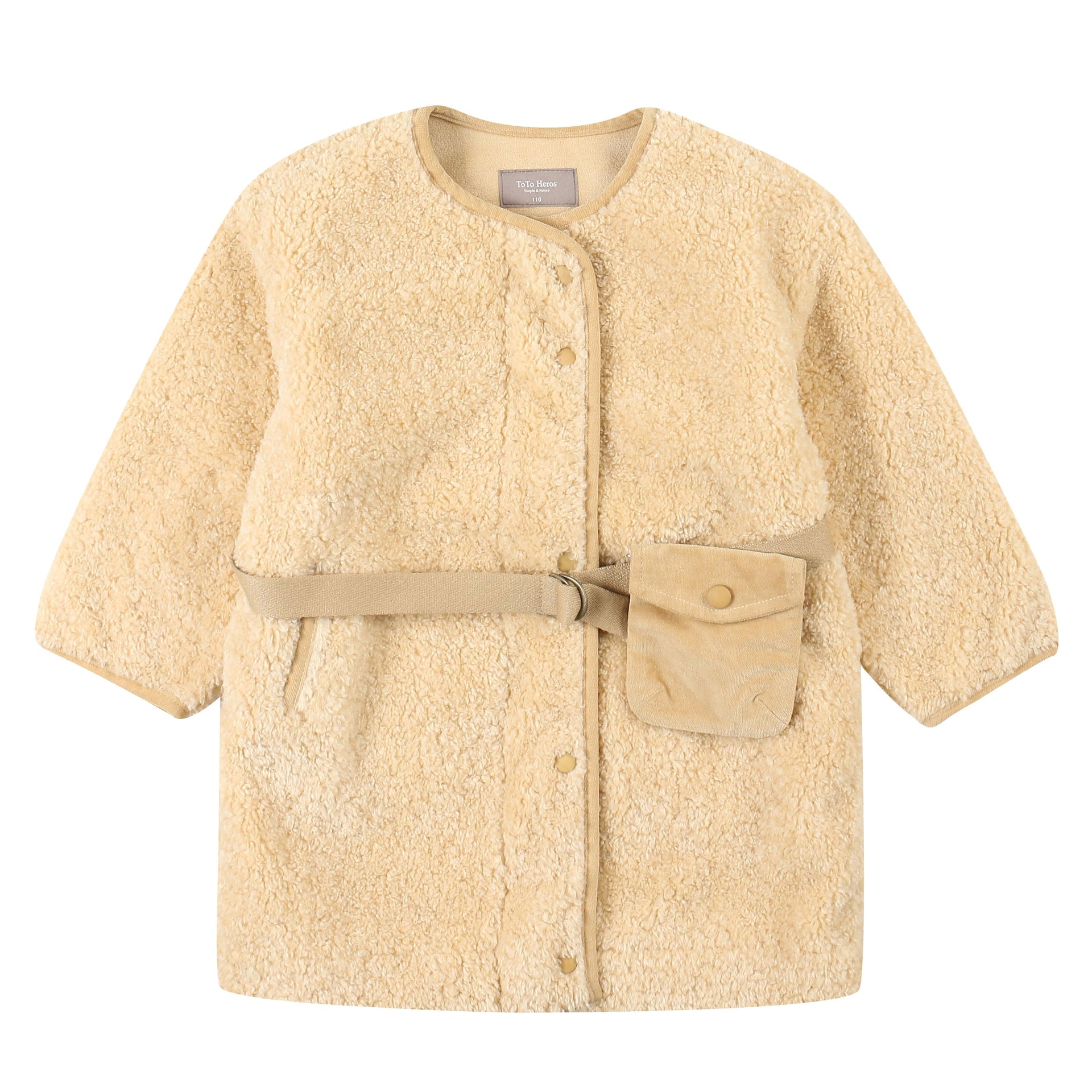 Mila Teddy Coat with Belted Mini Bag-Coat - Kids-ToTo Heros-ToTo Heros l Premium Children&#x27;s Clothing