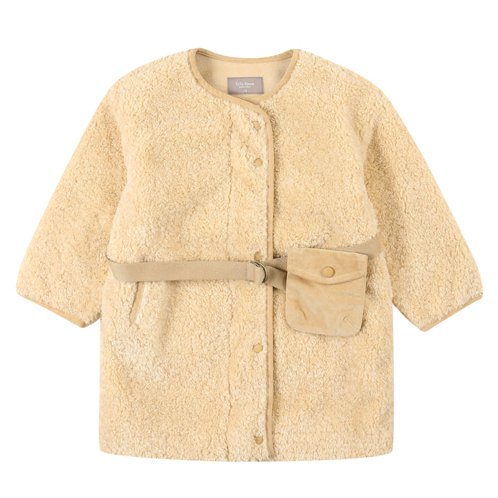 Mila Teddy Coat with Belted Mini Bag-Coat - Kids-ToTo Heros-ToTo Heros l Premium Children&#x27;s Clothing