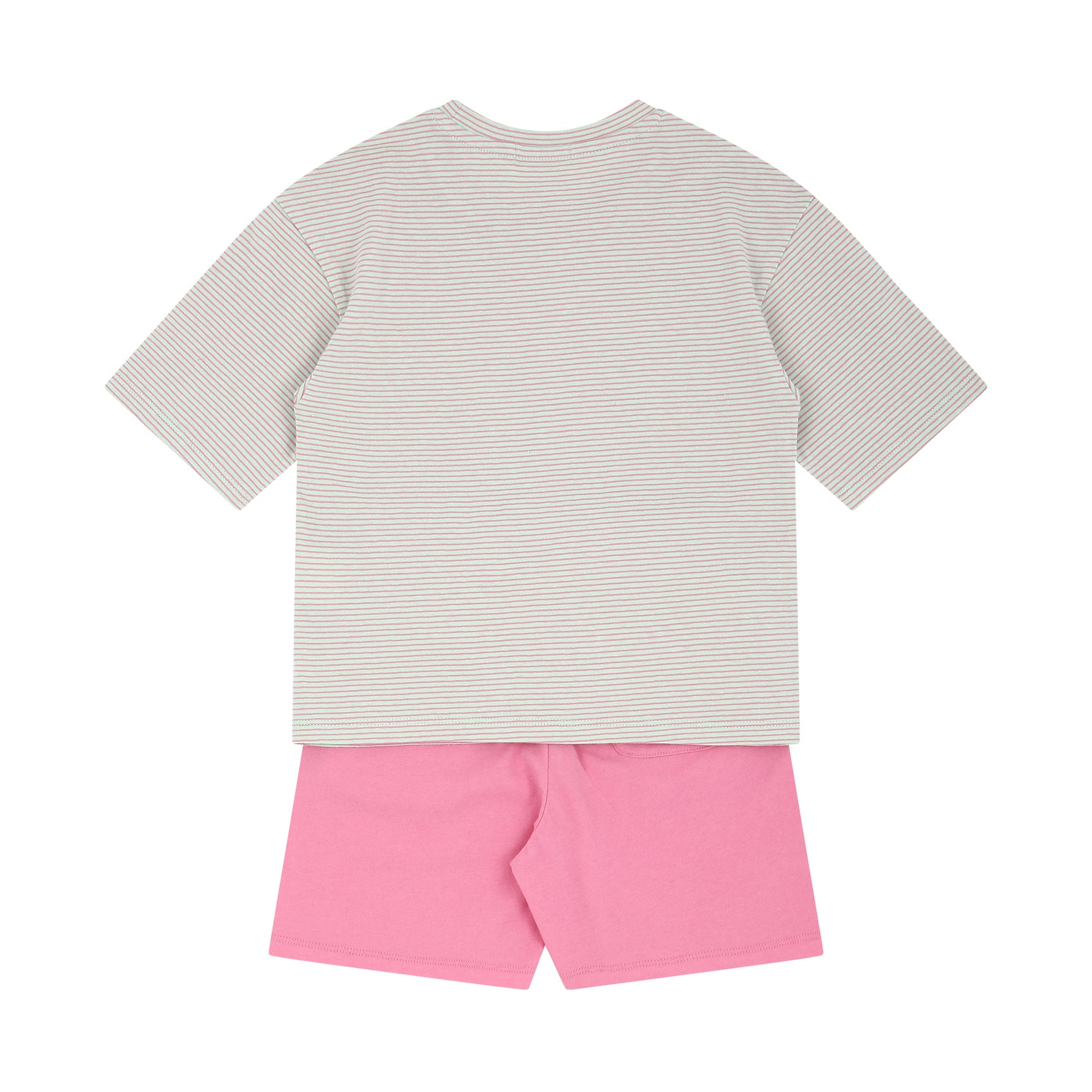 Mini Stripes T-Shirt & Solid Shorts Set-Top & Skirt Set - Kids-ToTo Heros-