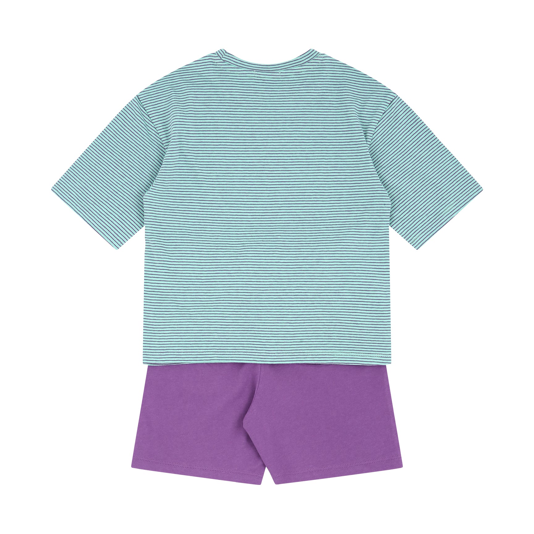 Mini Stripes T-Shirt & Solid Shorts Set-Top & Skirt Set - Kids-ToTo Heros-