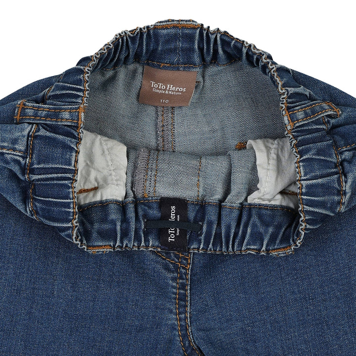 Mona Dark Wash Wide Leg Pull-On Denim Pants-Jeans - Kids-ToTo Heros-ToTo Heros l Premium Children&#x27;s Clothing