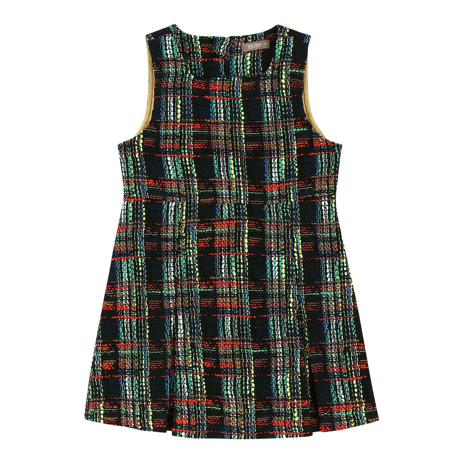 Multi Color Plaid Tweed Dress-Dress - Kids-ToTo Heros-ToTo Heros l Premium Children&#x27;s Clothing