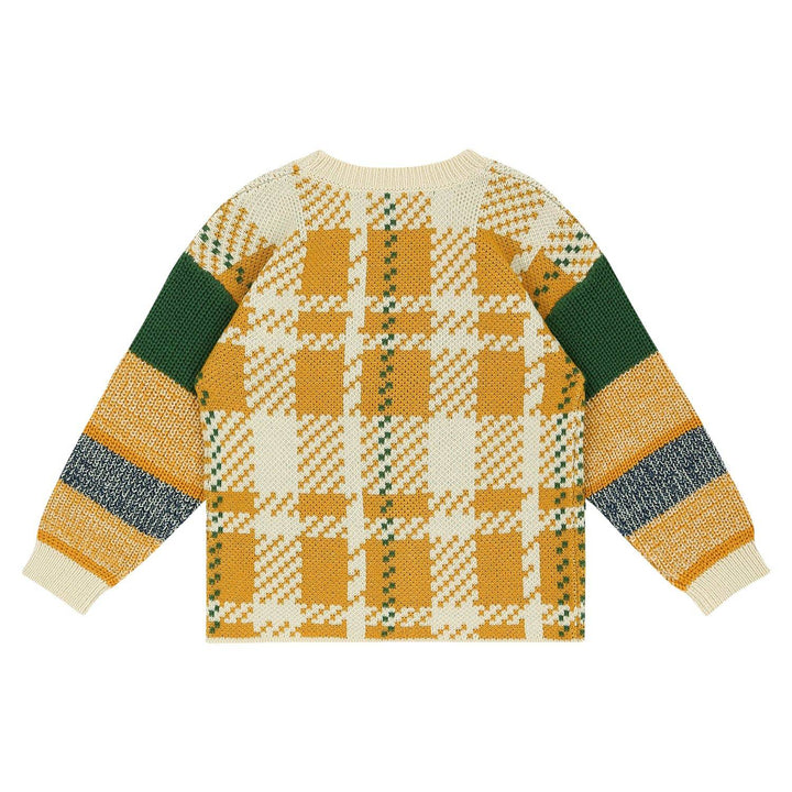 Multi-Colorblock Checkered Knit Cardigan-Cardigan - Kids-ToTo Heros-ToTo Heros l Premium Children&#x27;s Clothing