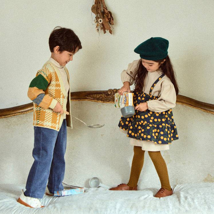 Multi-Colorblock Checkered Knit Cardigan-Cardigan - Kids-ToTo Heros-ToTo Heros l Premium Children&#x27;s Clothing