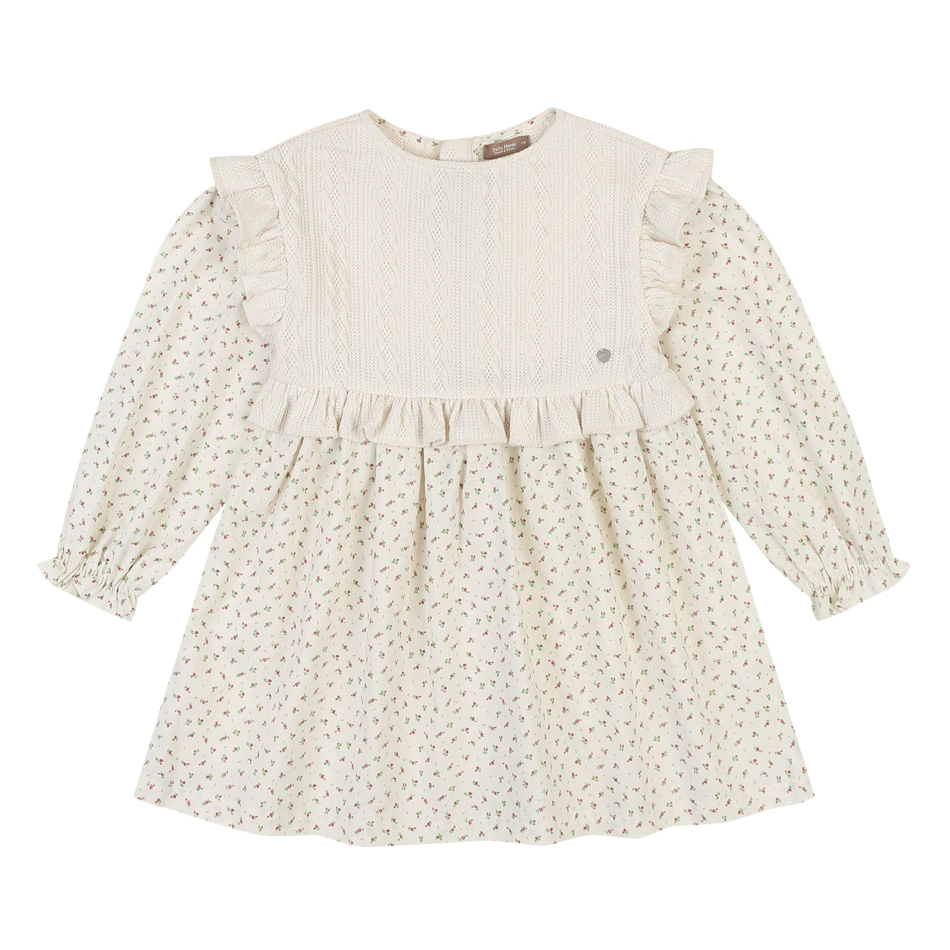 Nana Knit Vest Detail Floral Dress-Dress - Kids-ToTo Heros-ToTo Heros l Premium Children&#x27;s Clothing