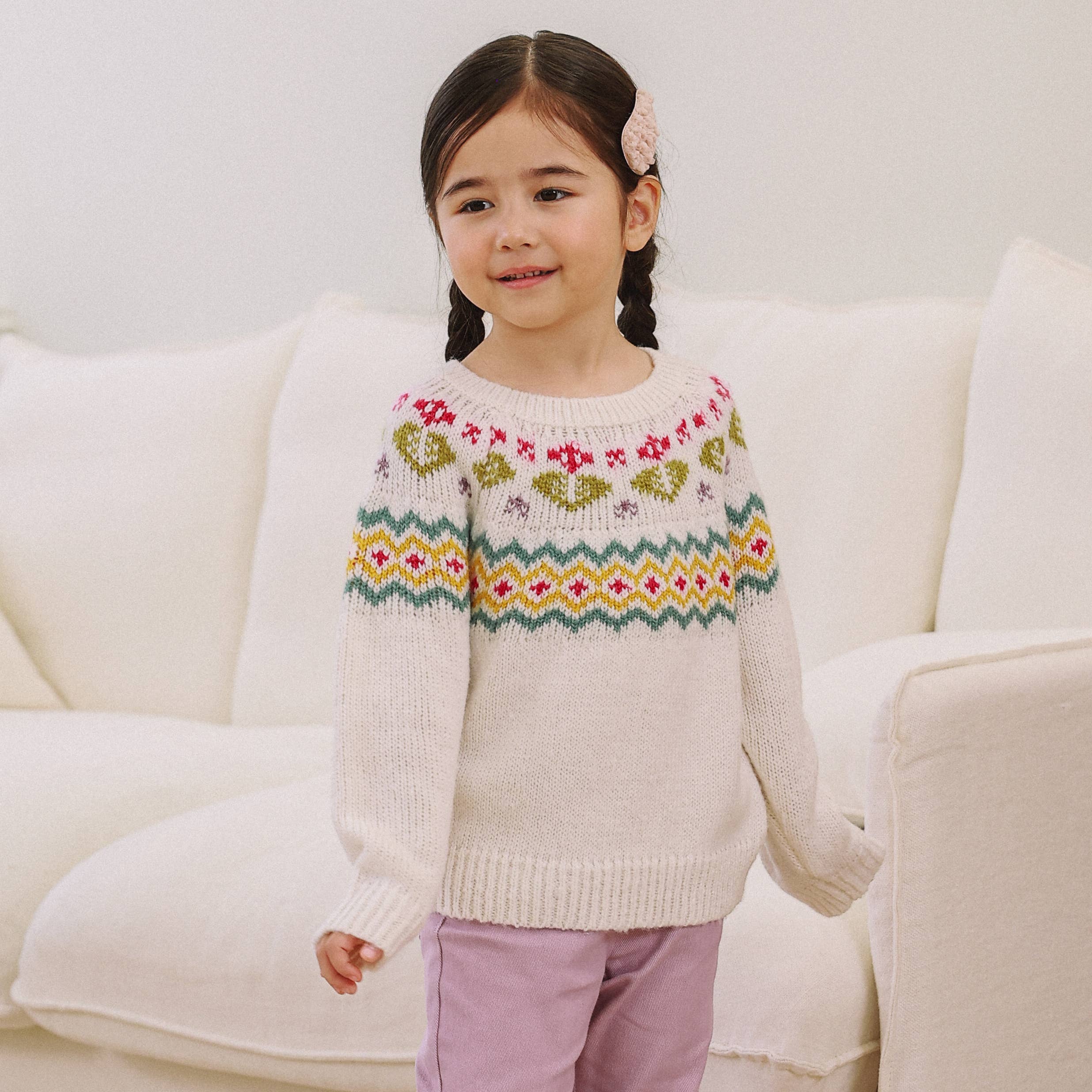 Naomi Nordic Pattern Knit Sweater-Knit Sweater - Kids-ToTo Heros-ToTo Heros l Premium Children's Clothing