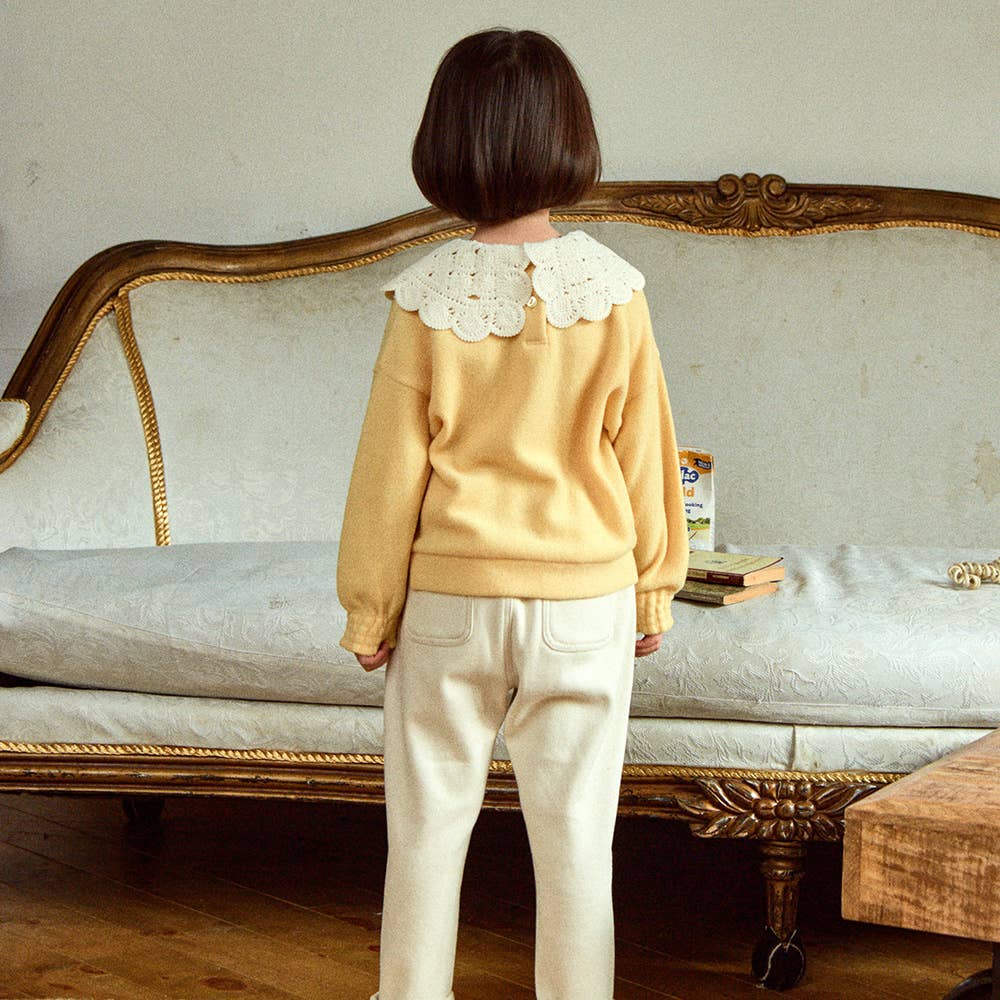 New Julia Wide Crochet Collared T-Shirt-Sweatshirt - Kids-ToTo Heros-ToTo Heros l Premium Children&#x27;s Clothing
