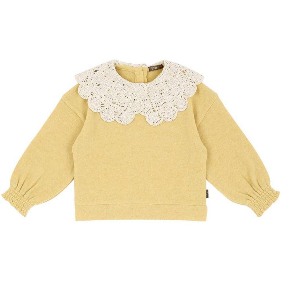 New Julia Wide Crochet Collared T-Shirt-Sweatshirt - Kids-ToTo Heros-ToTo Heros l Premium Children&#x27;s Clothing