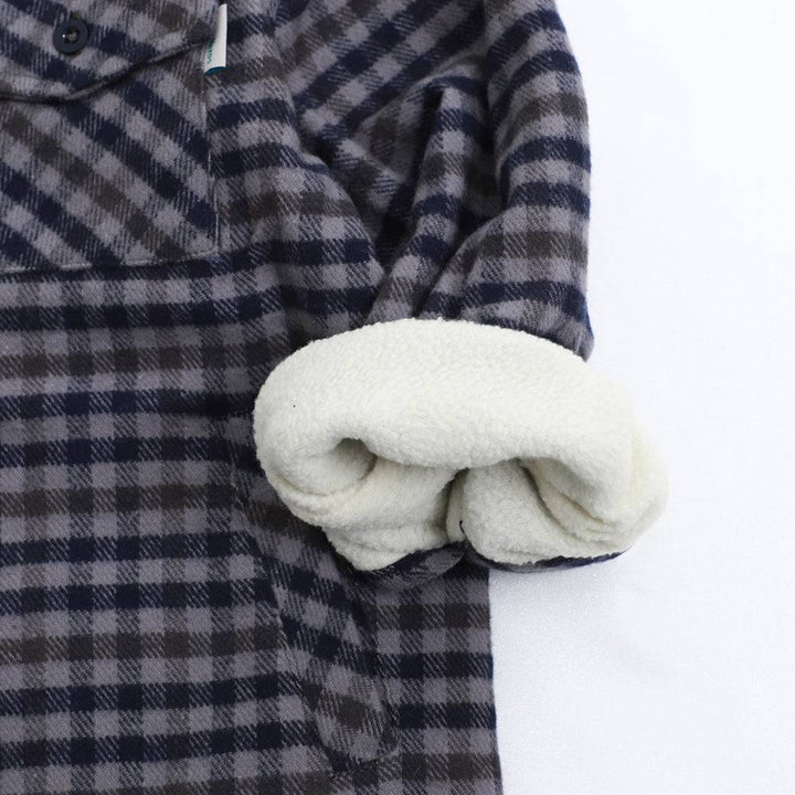 Nick Checkered Fleece Lined Wool Shirt-Button Down Shirt - Kids-ToTo Heros-ToTo Heros l Premium Children&#x27;s Clothing