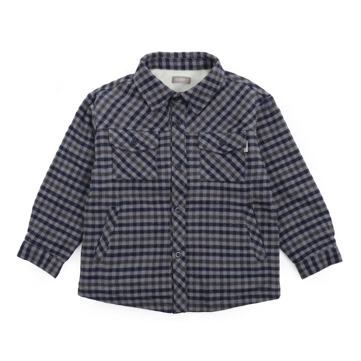 Nick Checkered Fleece Lined Wool Shirt-Button Down Shirt - Kids-ToTo Heros-ToTo Heros l Premium Children&#x27;s Clothing