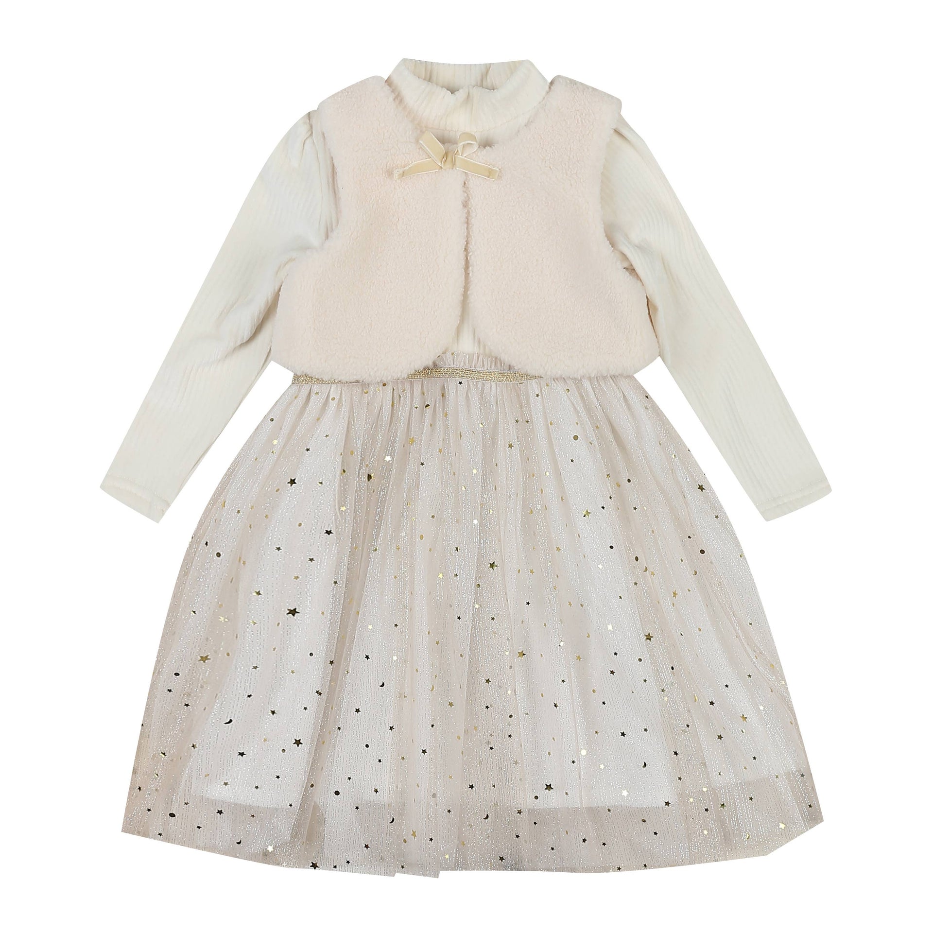 Norah Vest Layered Dress-Dress - Kids-ToTo Heros-ToTo Heros l Premium Children's Clothing