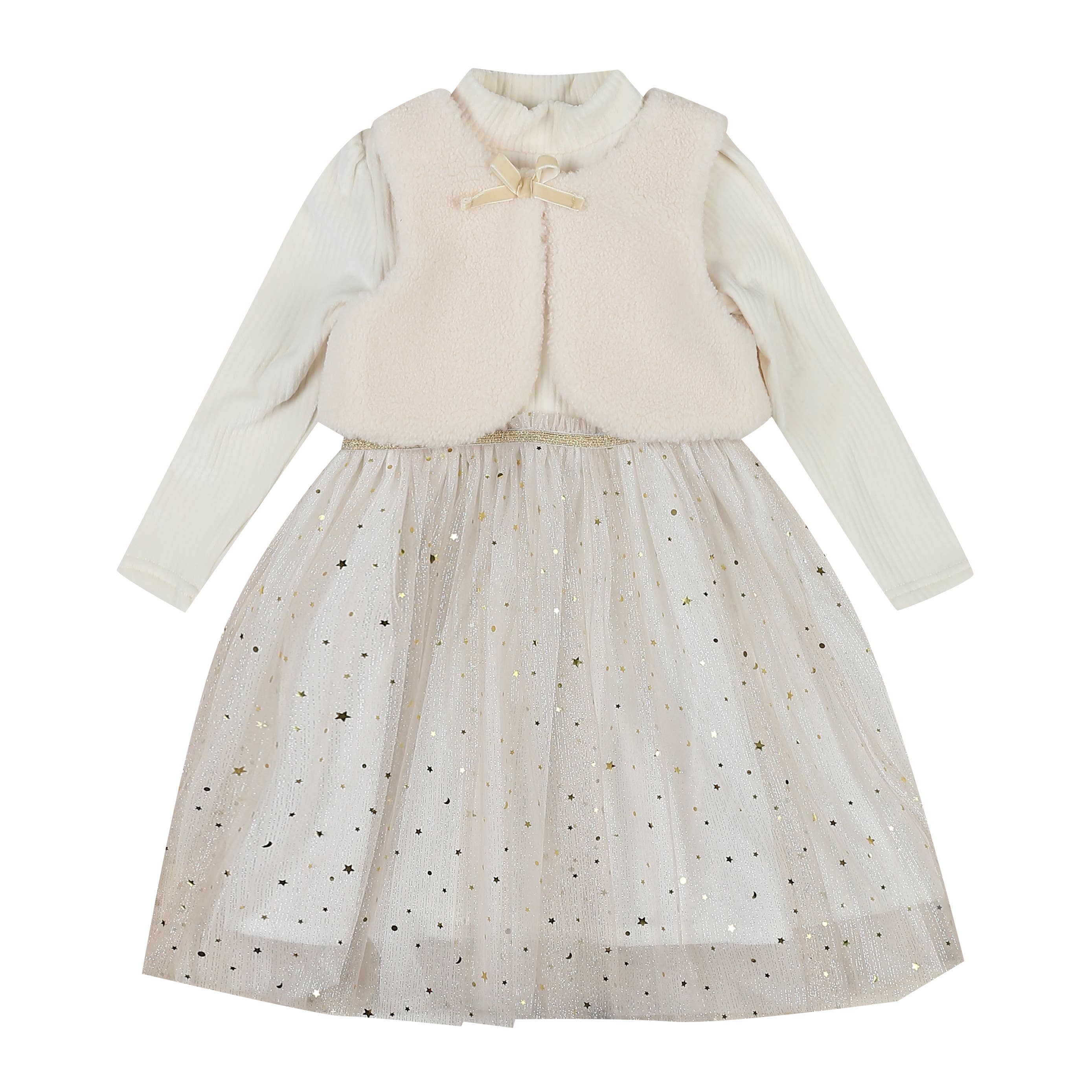 Norah Vest Layered Dress-Dress - Kids-ToTo Heros-ToTo Heros l Premium Children's Clothing