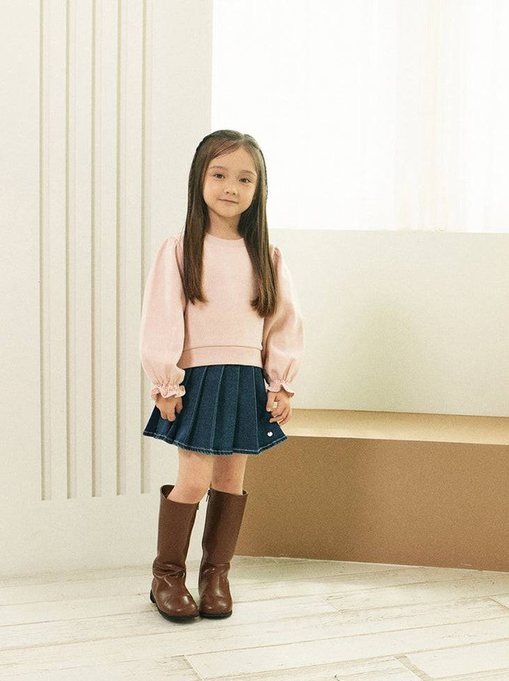 Rachel Ruffle Cuff Sweatshirt-Sweatshirt - Kids-ToTo Heros-ToTo Heros l Premium Children&#x27;s Clothing