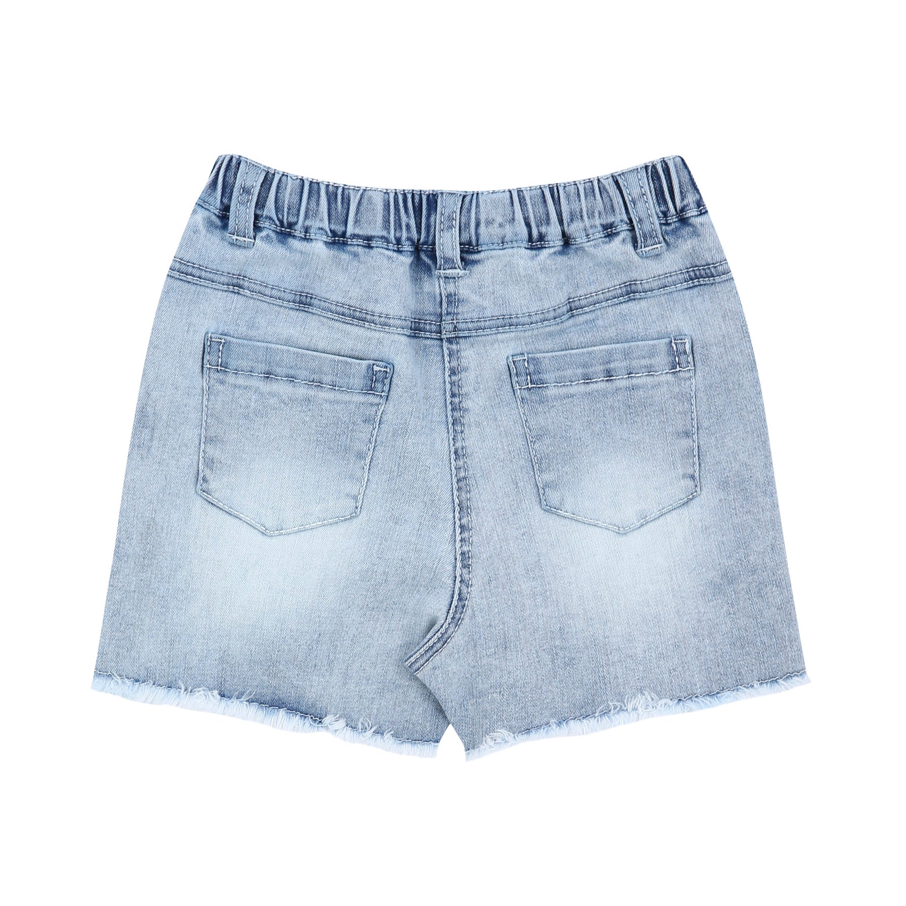 Raw Hem Pull-On Washed Denim Shorts-Shorts - Kids-ToTo Heros-