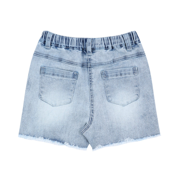 Raw Hem Pull-On Washed Denim Shorts-Shorts - Kids-ToTo Heros-