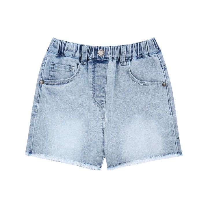 Raw Hem Pull-On Washed Denim Shorts-Shorts - Kids-ToTo Heros-