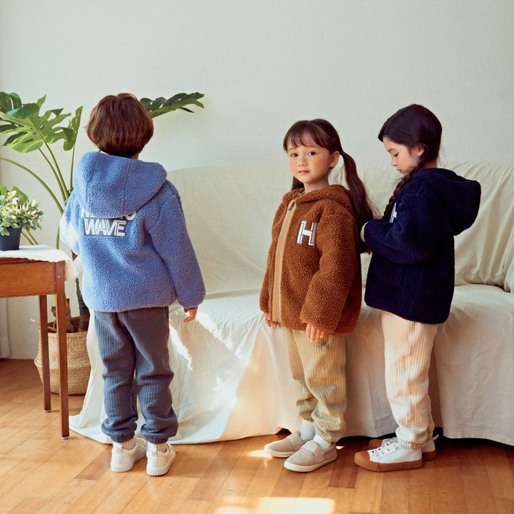 Retro Wave Waffen Patch Fleece Teddy Jacket-Jacket - Kids-ToTo Heros-ToTo Heros l Premium Children&#x27;s Clothing