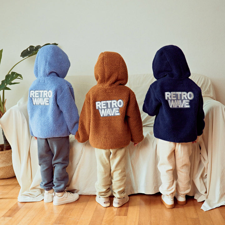 Retro Wave Waffen Patch Fleece Teddy Jacket-Jacket - Kids-ToTo Heros-ToTo Heros l Premium Children&#x27;s Clothing