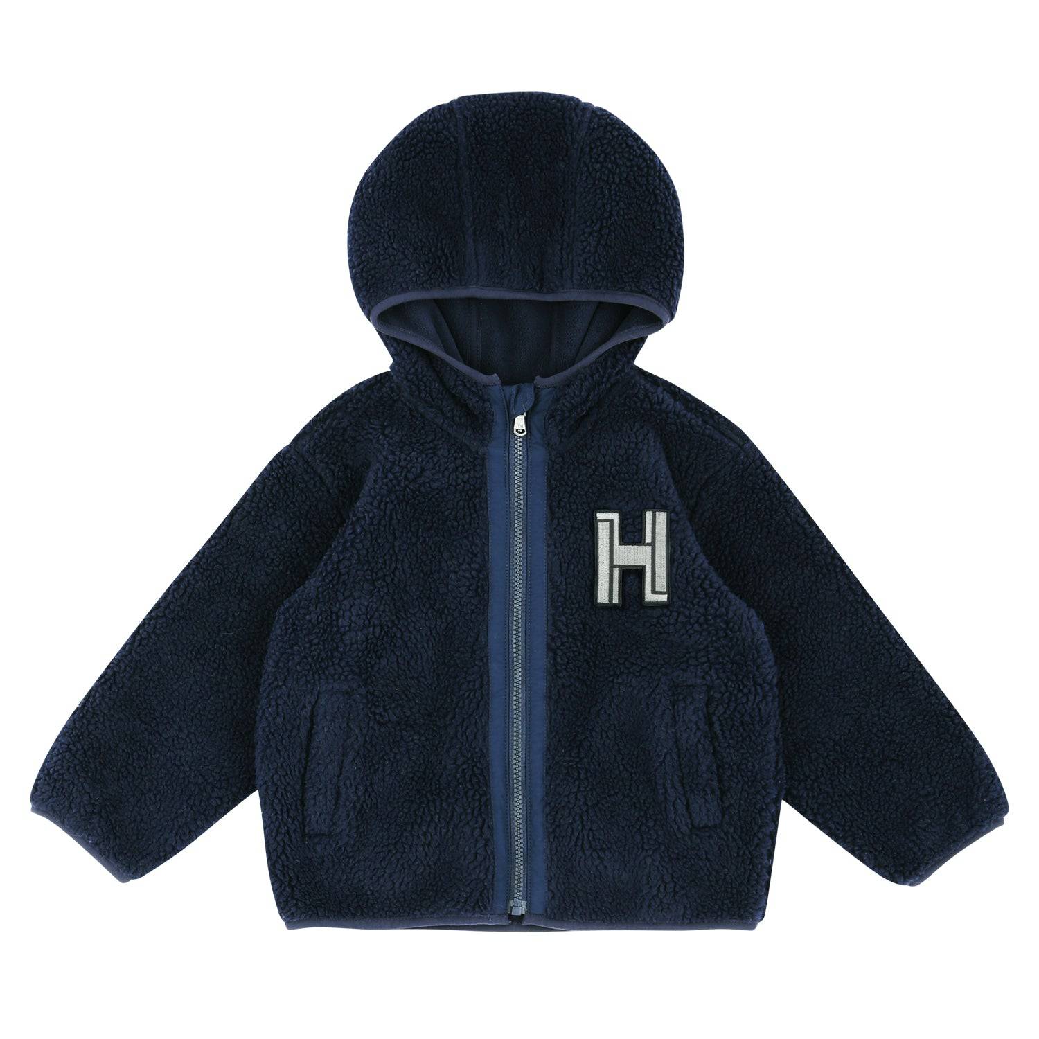 Retro Wave Waffen Patch Fleece Teddy Jacket-Jacket - Kids-ToTo Heros-Navy-XXS-ToTo Heros l Premium Children&#x27;s Clothing