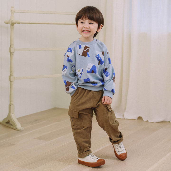 River Corduroy Cargo Pants-Athletic Sweatpants/Joggers - Kids-ToTo Heros-ToTo Heros l Premium Children&#x27;s Clothing