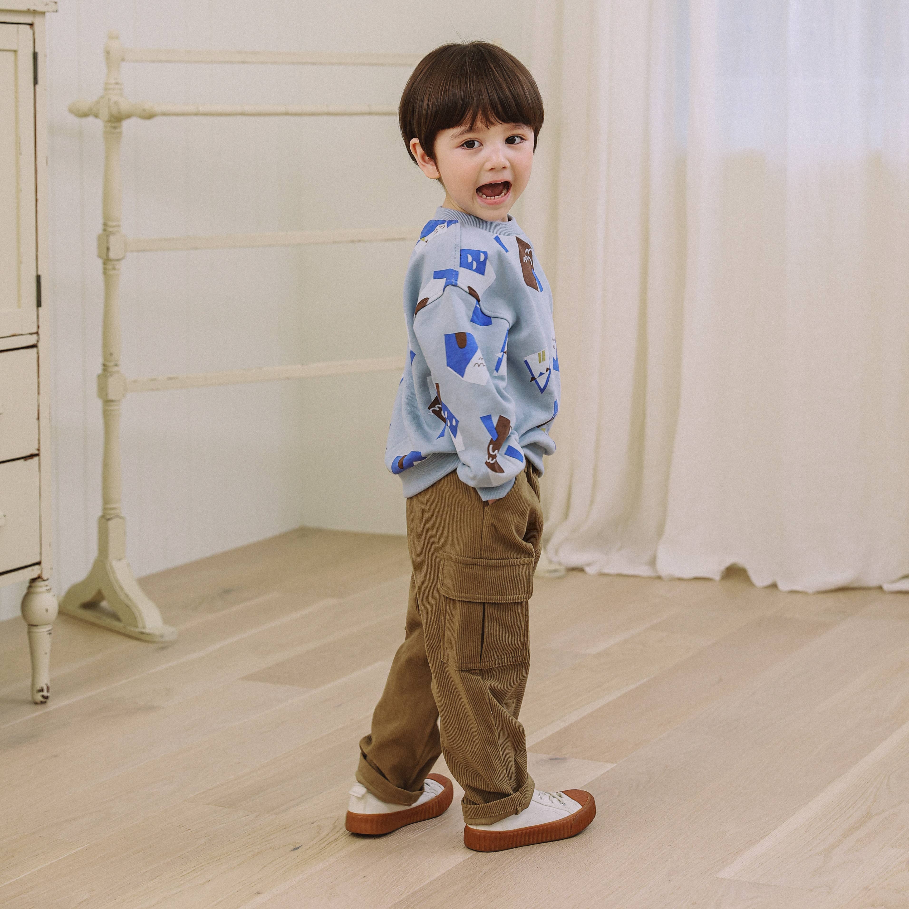 River Corduroy Cargo Pants-Athletic Sweatpants/Joggers - Kids-ToTo Heros-ToTo Heros l Premium Children&#x27;s Clothing