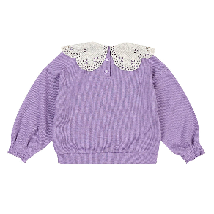 Roa Wide Crochet Collared T-Shirt-Sweatshirt - Kids-ToTo Heros-ToTo Heros l Premium Children&#x27;s Clothing