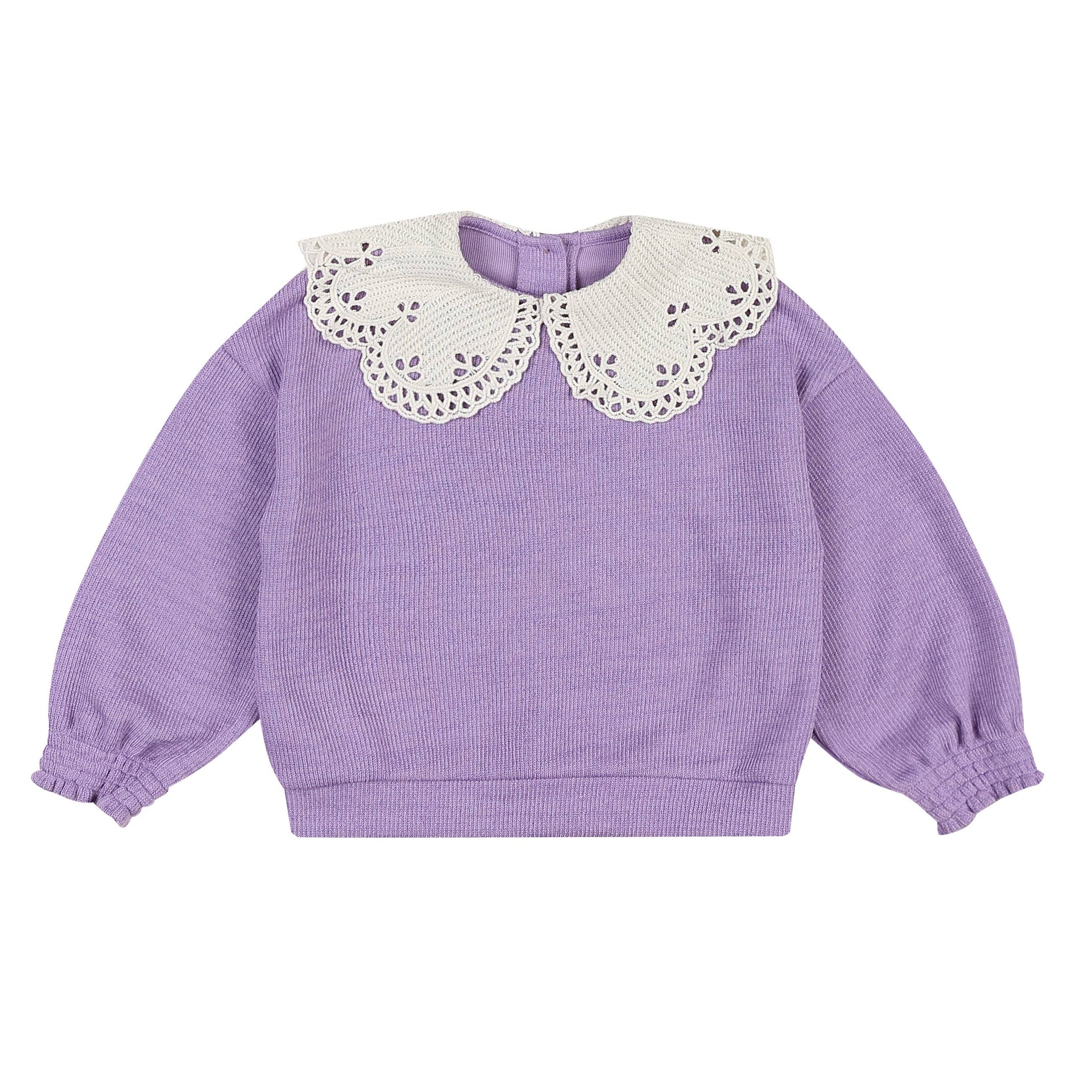 Roa Wide Crochet Collared T-Shirt-Sweatshirt - Kids-ToTo Heros-ToTo Heros l Premium Children&#x27;s Clothing