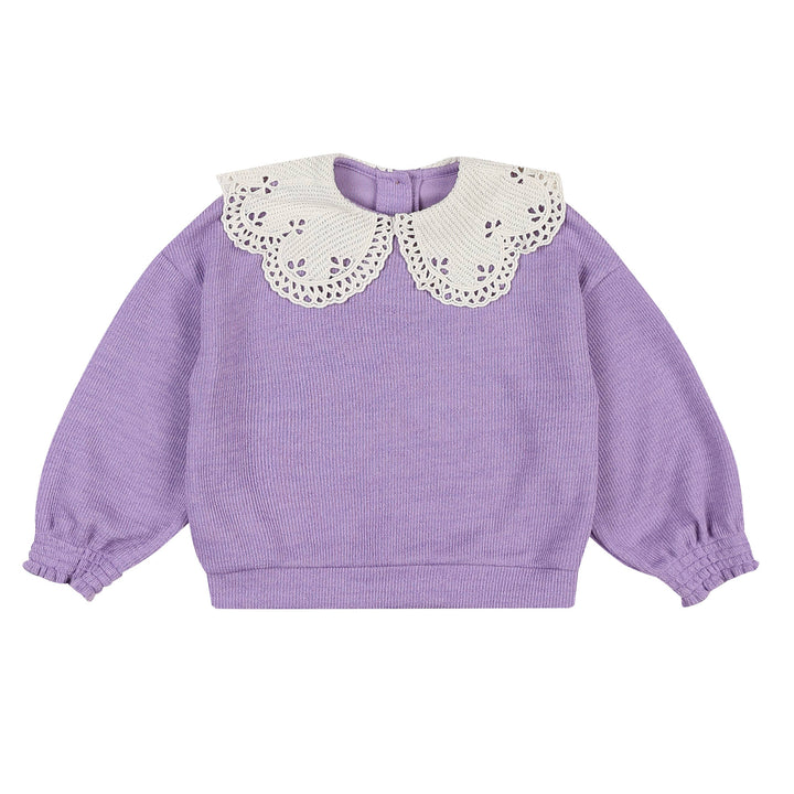 Roa Wide Crochet Collared T-Shirt-Sweatshirt - Kids-ToTo Heros-ToTo Heros l Premium Children&#x27;s Clothing