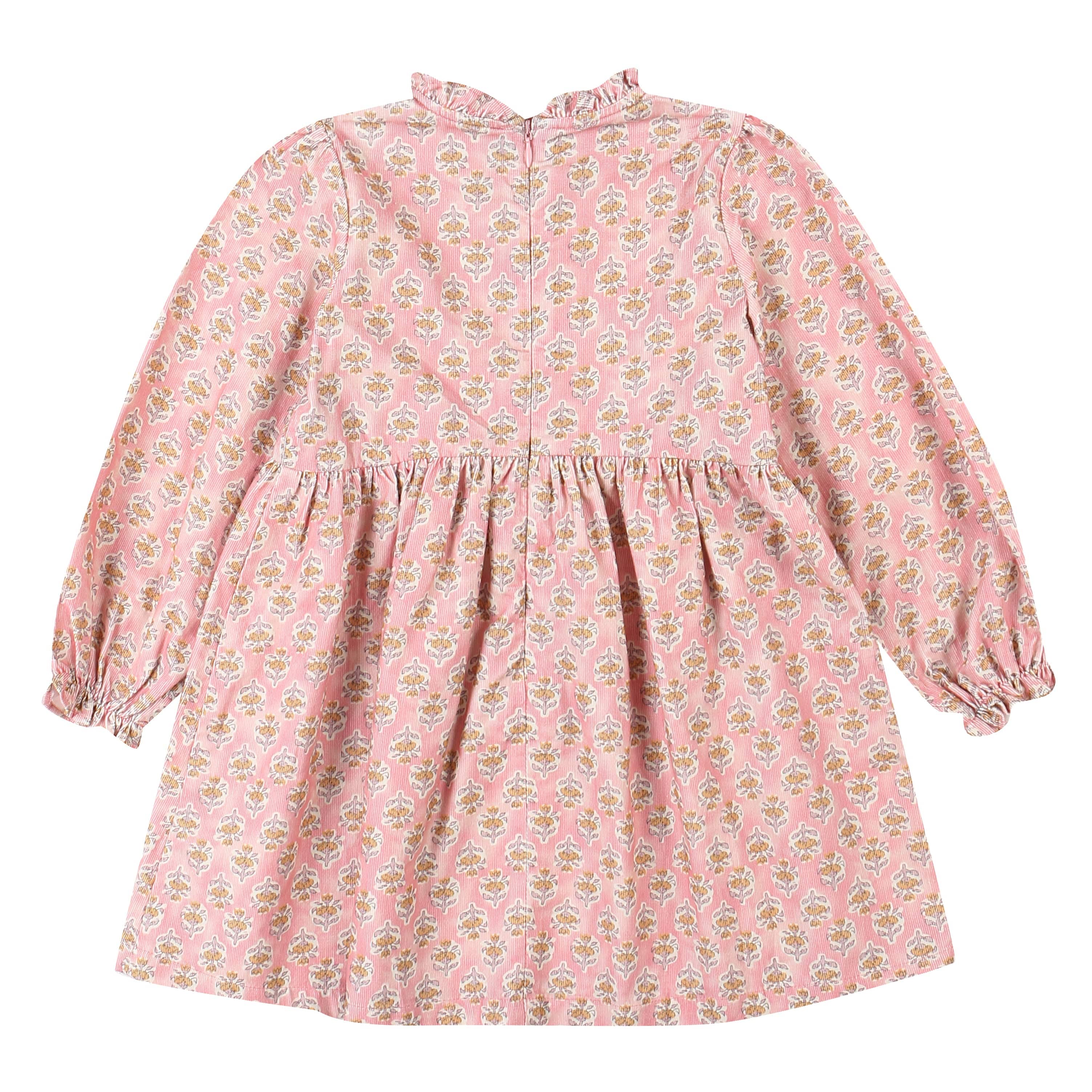 Rose Ruffled Neck Floral Print Dress-Dress - Kids-ToTo Heros-ToTo Heros l Premium Children&#x27;s Clothing