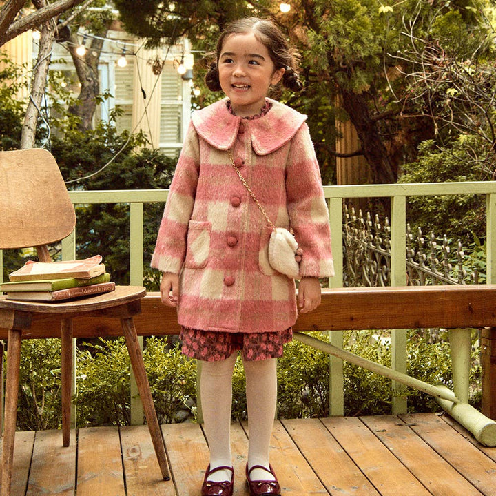 Sally Checkered Coat with Mini Bag-Coat - Kids-ToTo Heros-ToTo Heros l Premium Children's Clothing