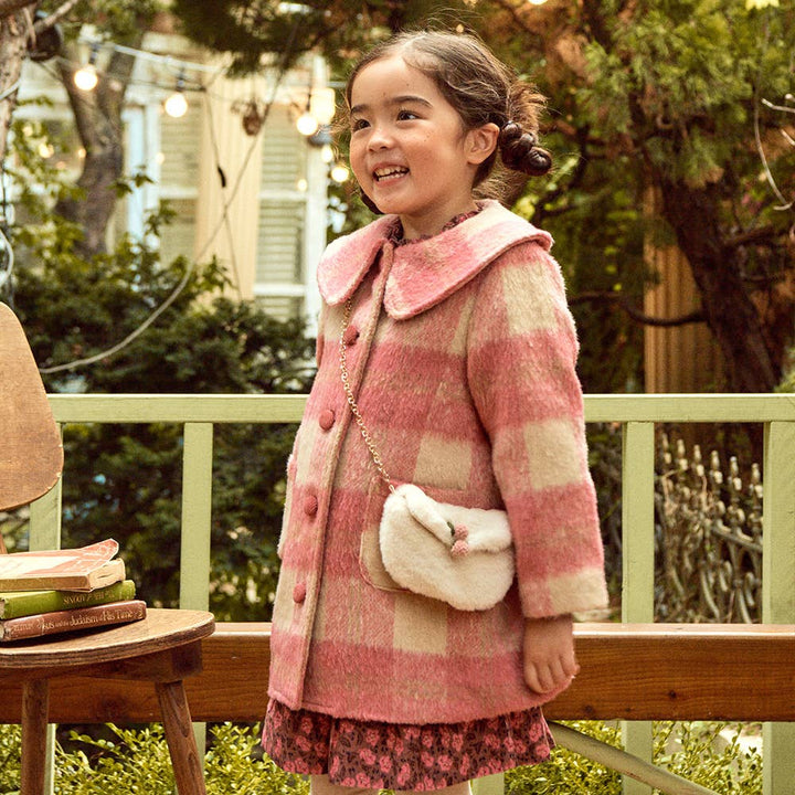 Sally Checkered Coat with Mini Bag-Coat - Kids-ToTo Heros-ToTo Heros l Premium Children's Clothing