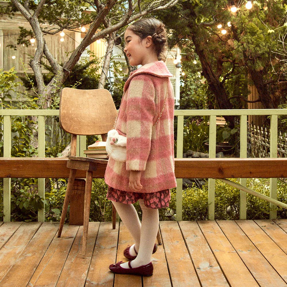 Sally Checkered Coat with Mini Bag-Coat - Kids-ToTo Heros-ToTo Heros l Premium Children's Clothing
