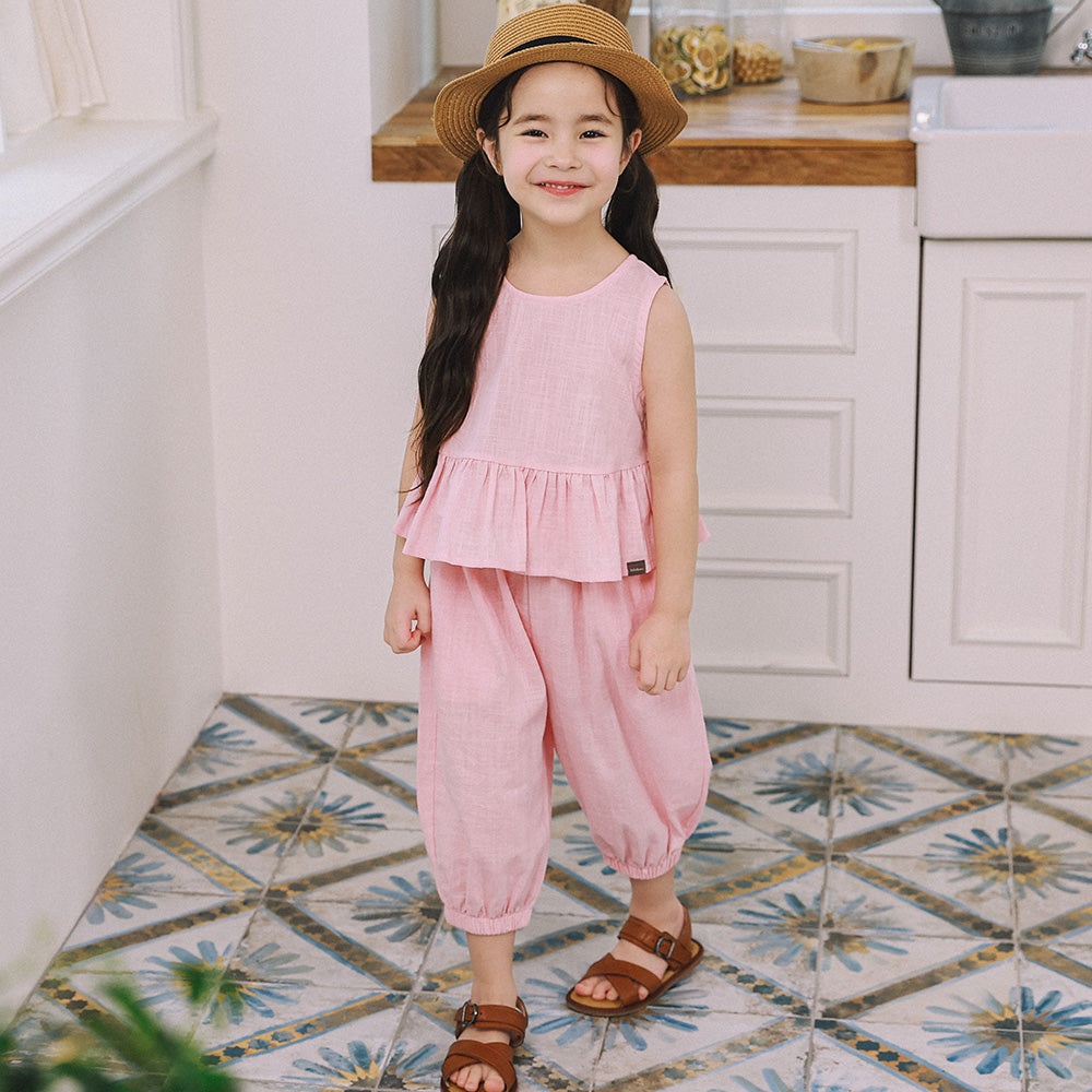 Sienna Ruffled Hem Tank Top & Pants Set-Top & Skirt Set - Kids-ToTo Heros-