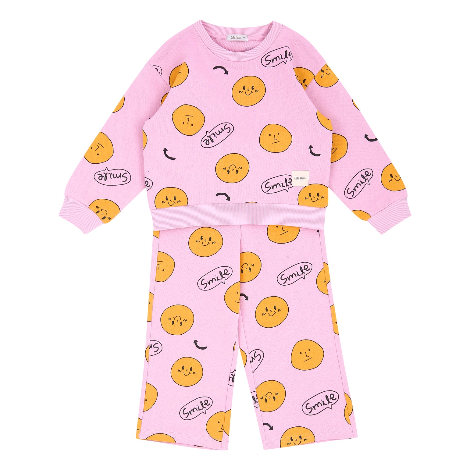 Smile Print Sweatshirt & Sweatpants Set-Top & Pant Set - Kids-ToTo Heros-ToTo Heros l Premium Children&#x27;s Clothing
