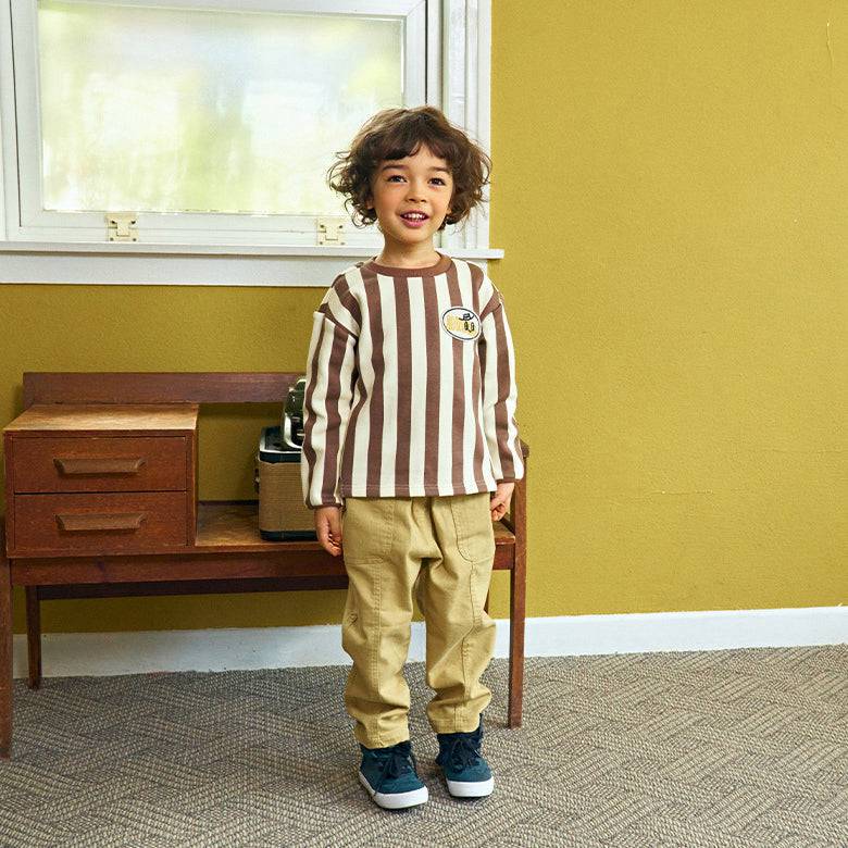 Striped Patch T-Shirt-T-Shirt - Kids-ToTo Heros-ToTo Heros l Premium Children&#x27;s Clothing