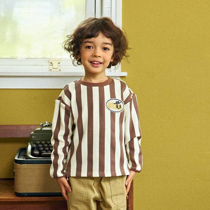 Striped Patch T-Shirt-T-Shirt - Kids-ToTo Heros-ToTo Heros l Premium Children&#x27;s Clothing