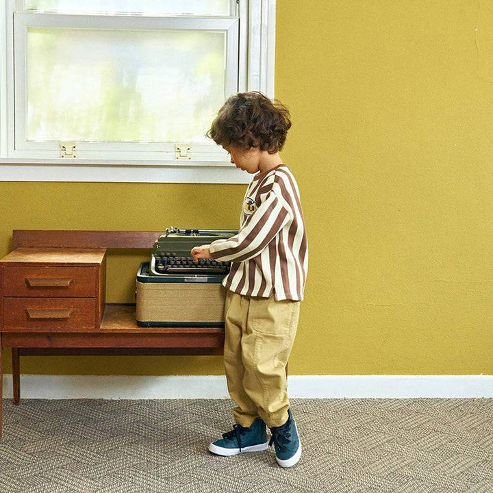 Striped Patch T-Shirt-T-Shirt - Kids-ToTo Heros-ToTo Heros l Premium Children&#x27;s Clothing