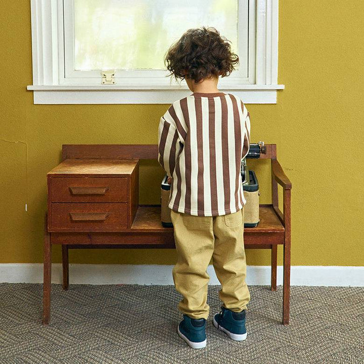 Striped Patch T-Shirt-T-Shirt - Kids-ToTo Heros-ToTo Heros l Premium Children&#x27;s Clothing