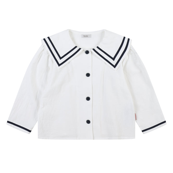 Sunny Sailor-Collared Button-Down Blouse-Shirt - Kids-ToTo Heros-