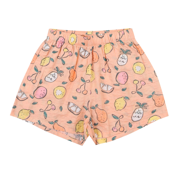 Sweetie Fruit Print Front Tie Tank Top & Shorts Set-Top & Skirt Set - Kids-ToTo Heros-