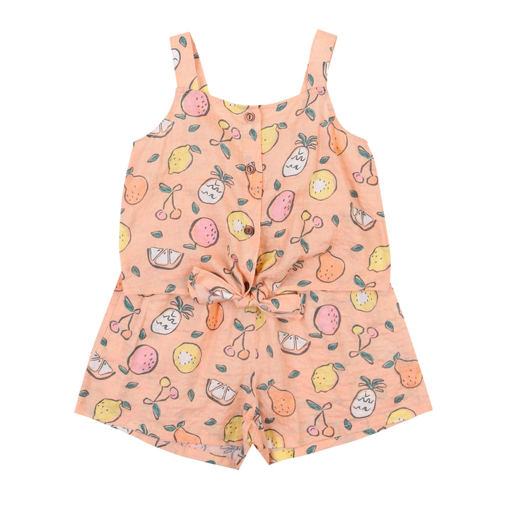 Sweetie Fruit Print Front Tie Tank Top & Shorts Set-Top & Skirt Set - Kids-ToTo Heros-