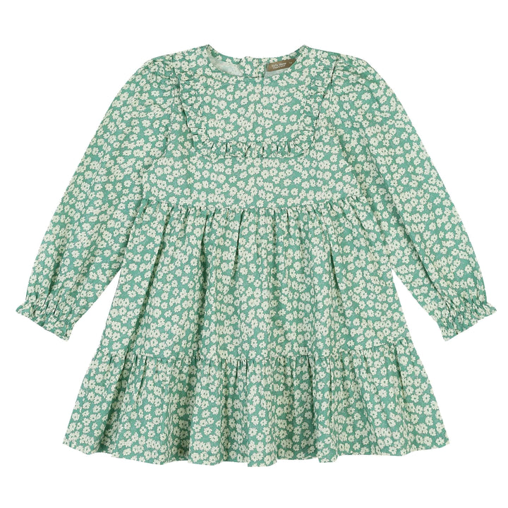 Green Floral Print Dress - ToTo Heros l Premium Children's Clothing