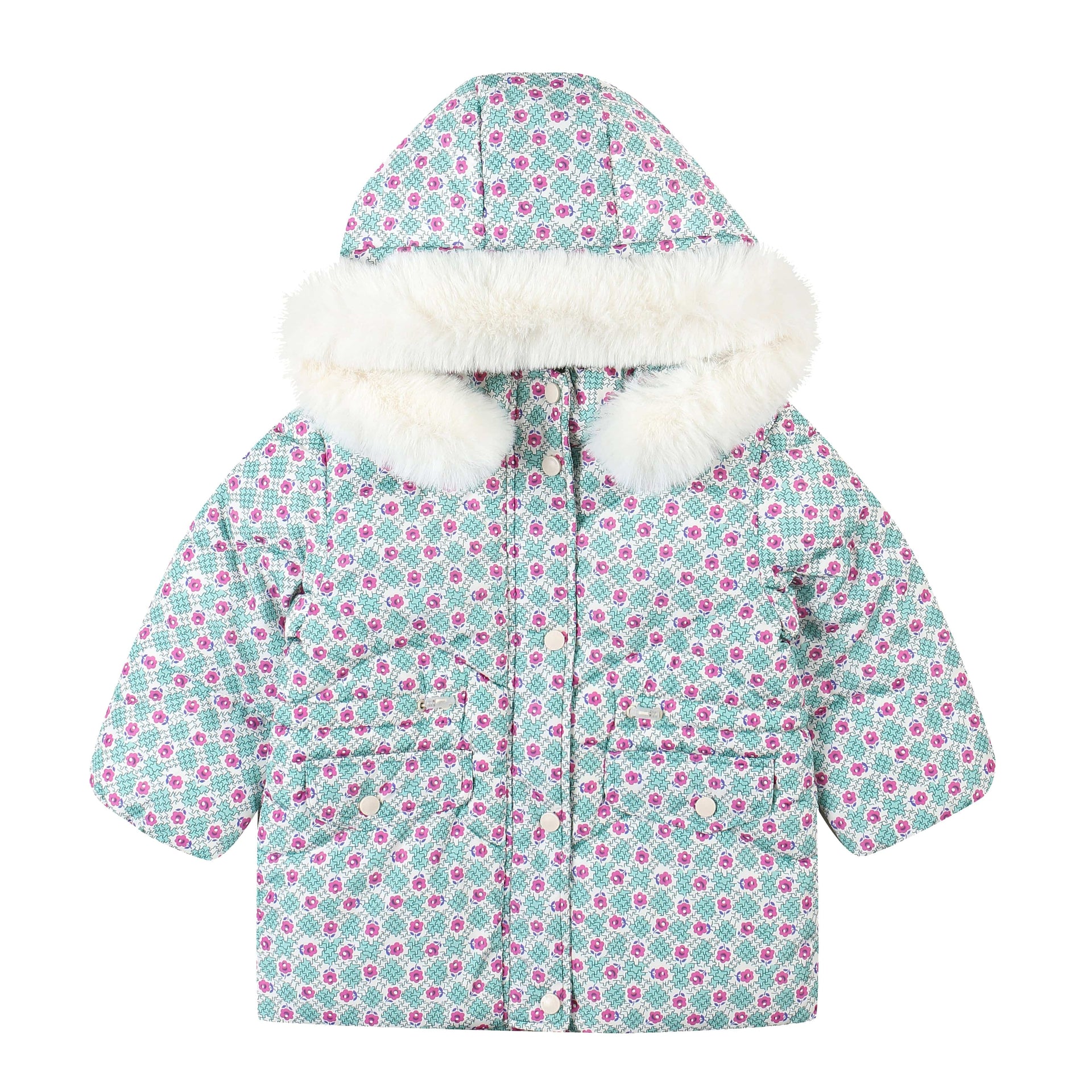 Maeve Floral Print Puffer Jacket - ToTo Heros l Premium Children's Clothing