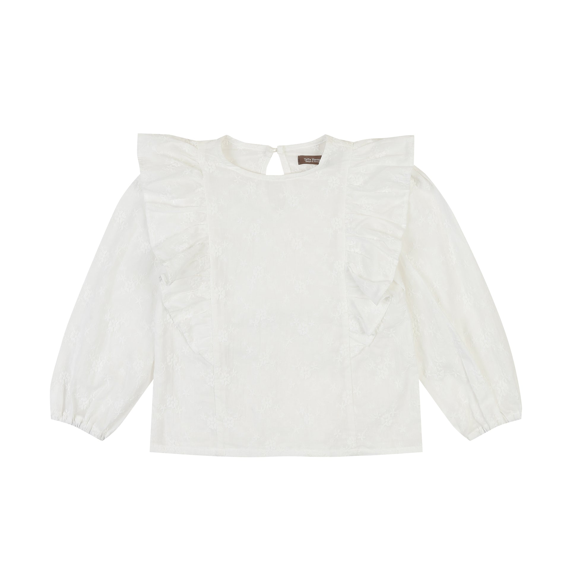 Anne Ruffled Floral-Textured Blouse