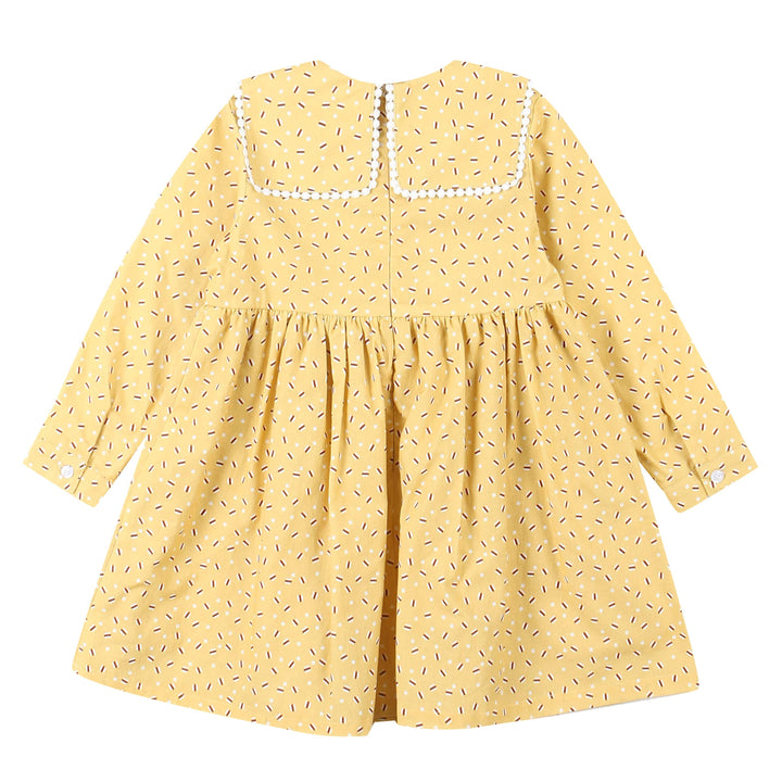 Macaroon Print Ribbon Collar Dress - ToTo Heros l Premium Children's Clothing