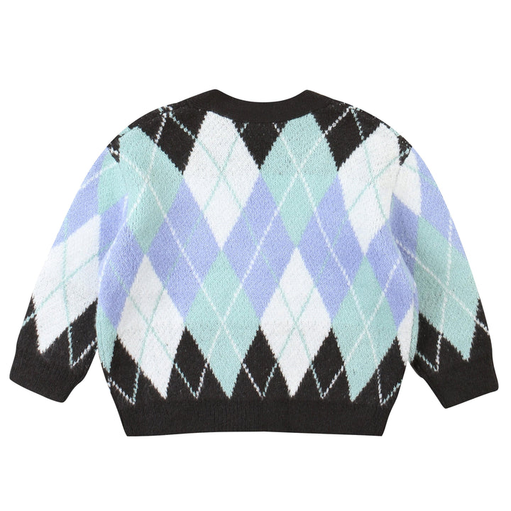 Coby Multi Color Argyle Pattern Knit Cardigan - ToTo Heros l Premium Children's Clothing