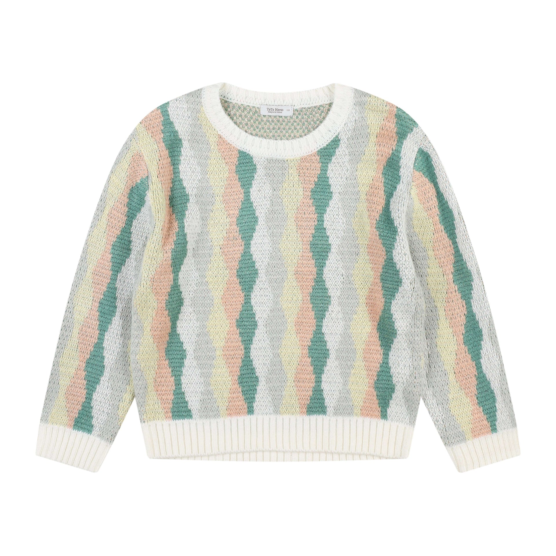 Wave Pattern Jacquard Sweater - ToTo Heros l Premium Children's Clothing