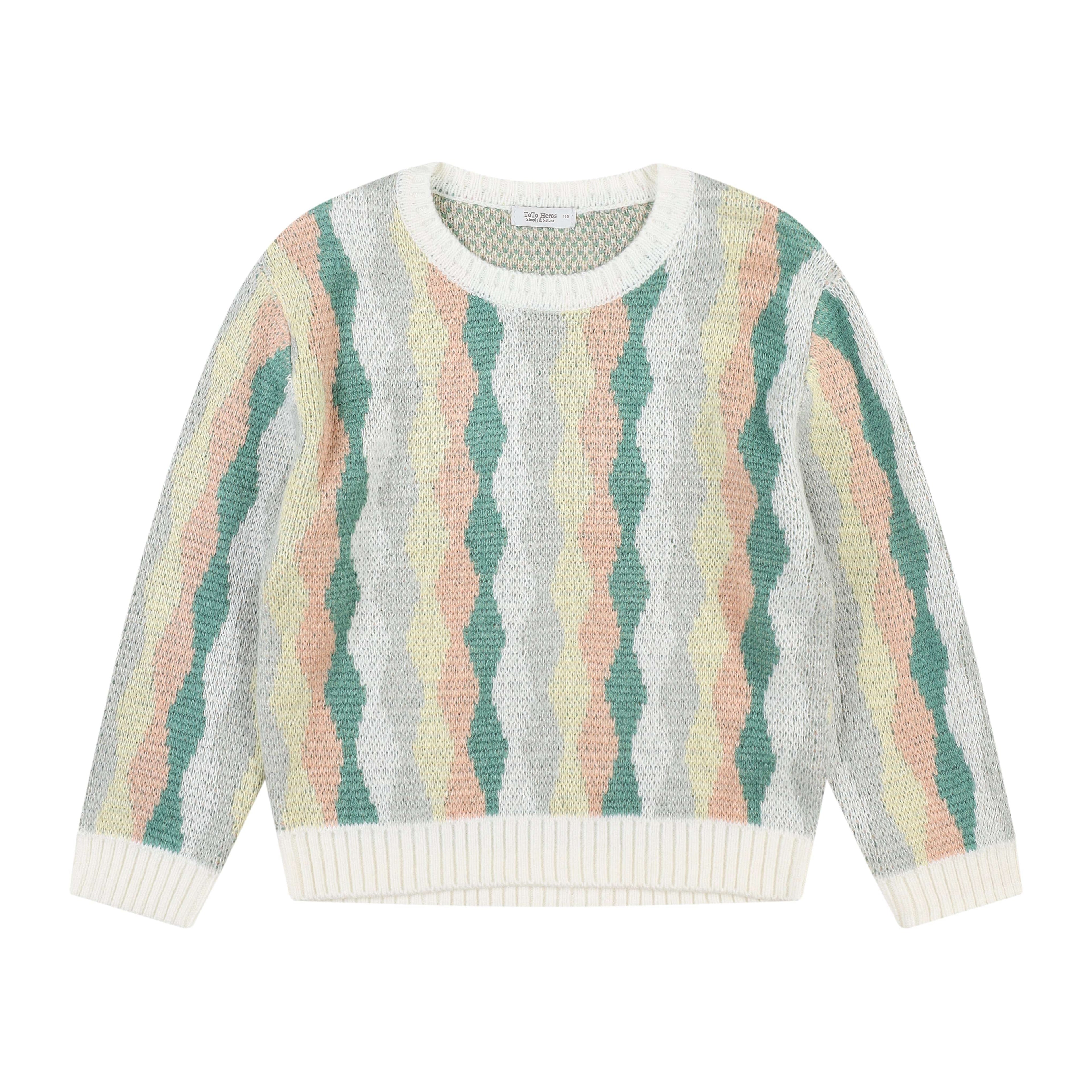 Wave Pattern Jacquard Sweater - ToTo Heros l Premium Children's Clothing