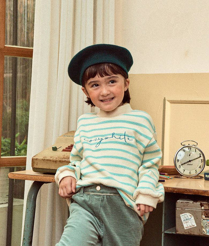 Textured Striped Long Pullover T-Shirt-T-Shirt - Kids-ToTo Heros-ToTo Heros l Premium Children&#x27;s Clothing